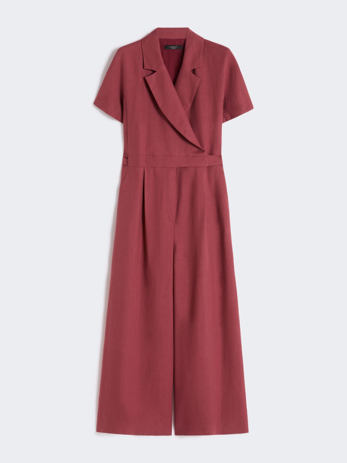 Viscose and linen batavia jumpsuit - CHERRY - Max Mara - 5
