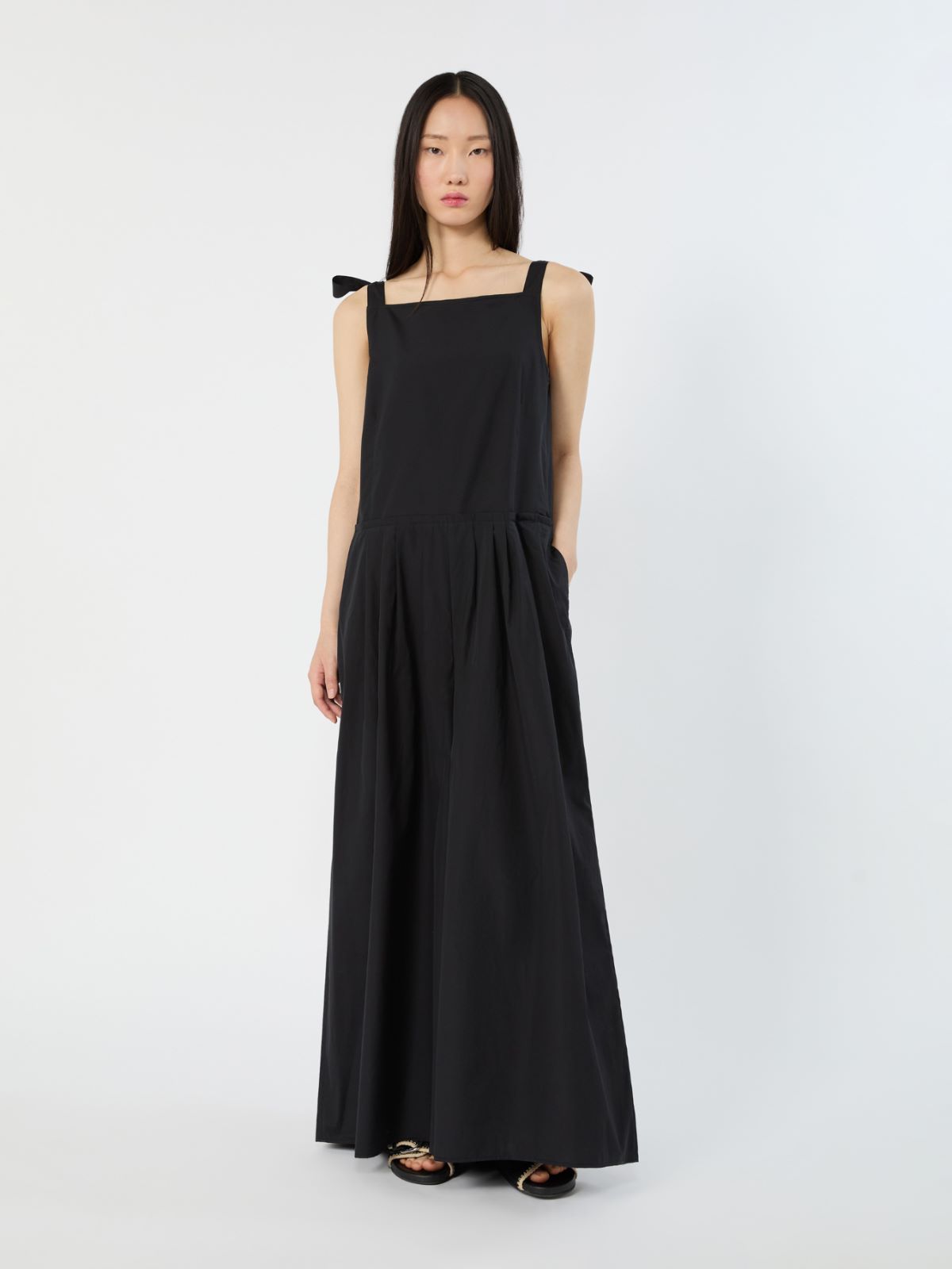 Cotton poplin jumpsuit - BLACK - 2