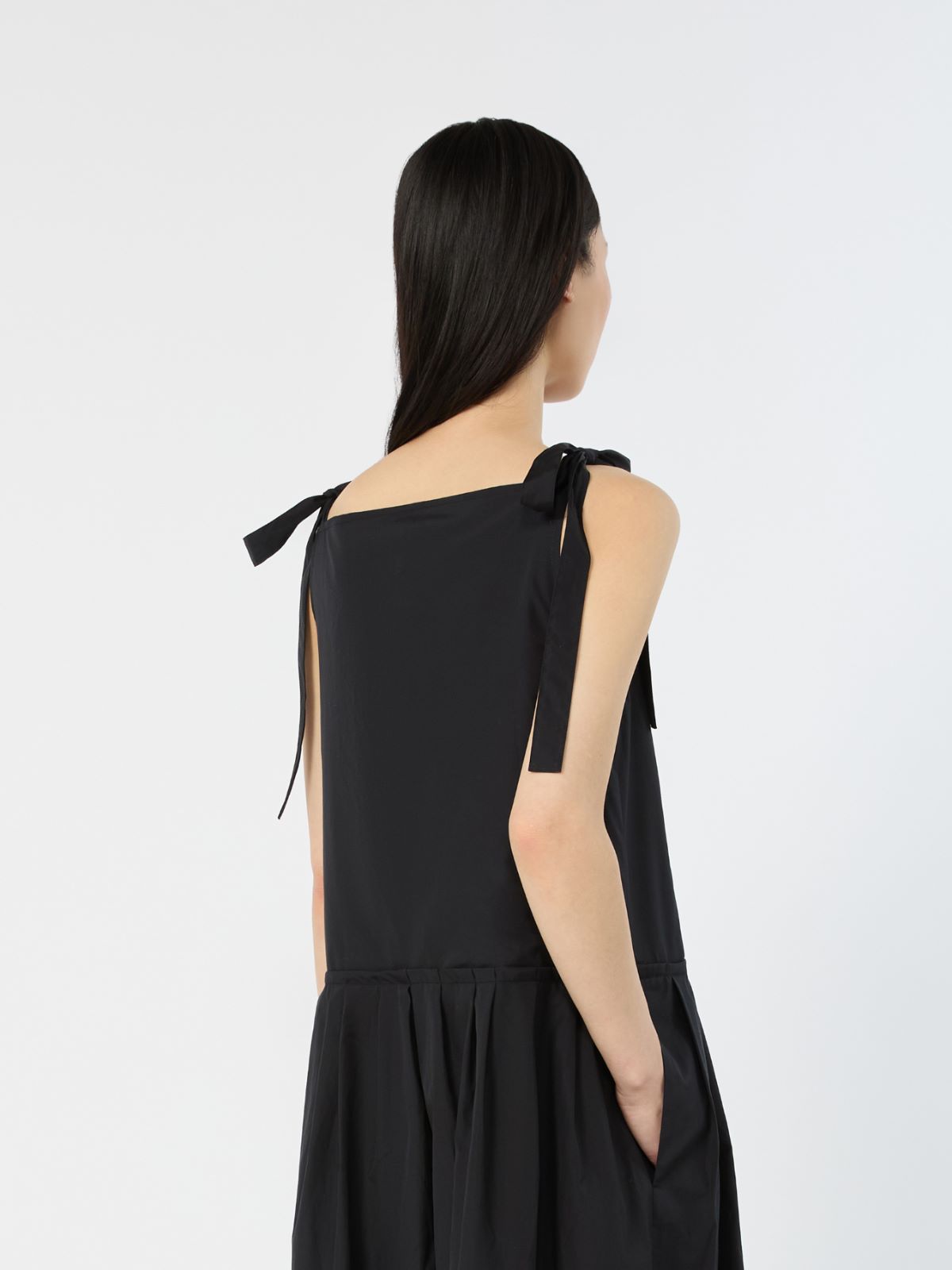 Cotton poplin jumpsuit - BLACK - 4