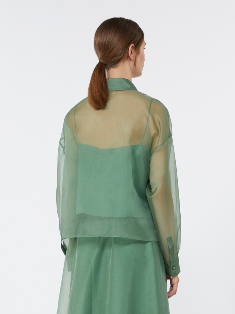 Silk organza shirt - GREEN - Max Mara - 3