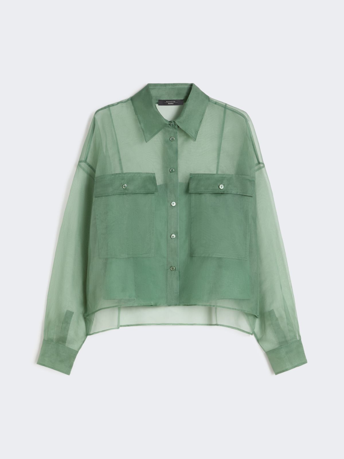Silk organza shirt - GREEN - Max Mara - 5