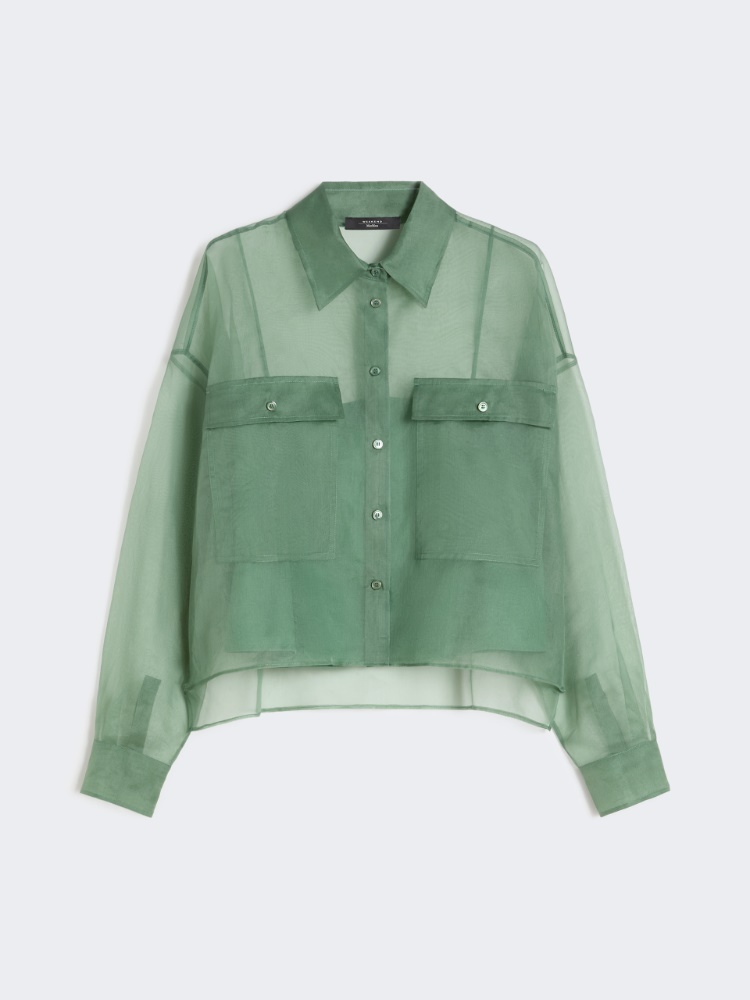 Silk organza shirt - GREEN - Max Mara