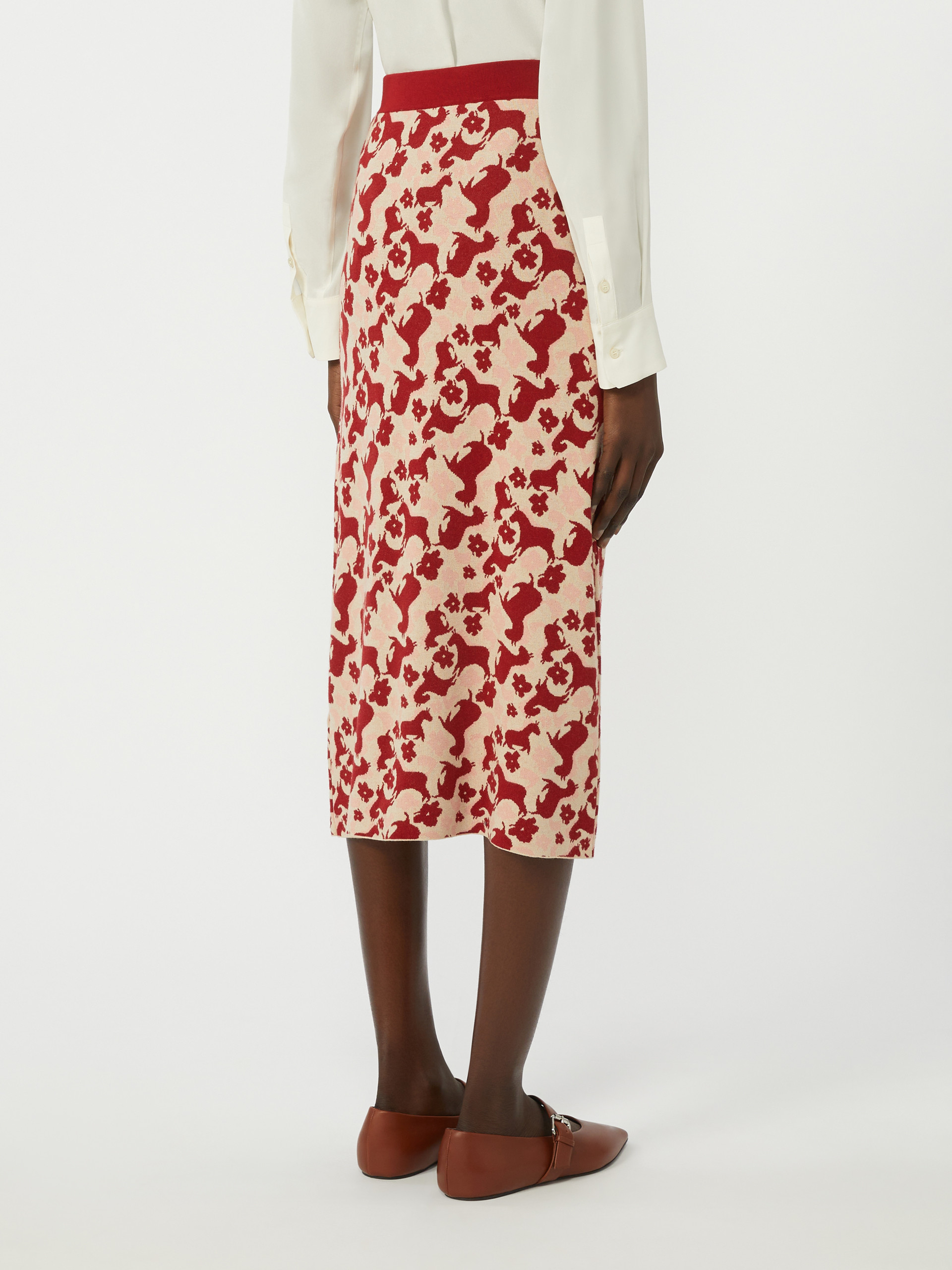 Jupe en fil jacquard - ROUGE - Max Mara - 3