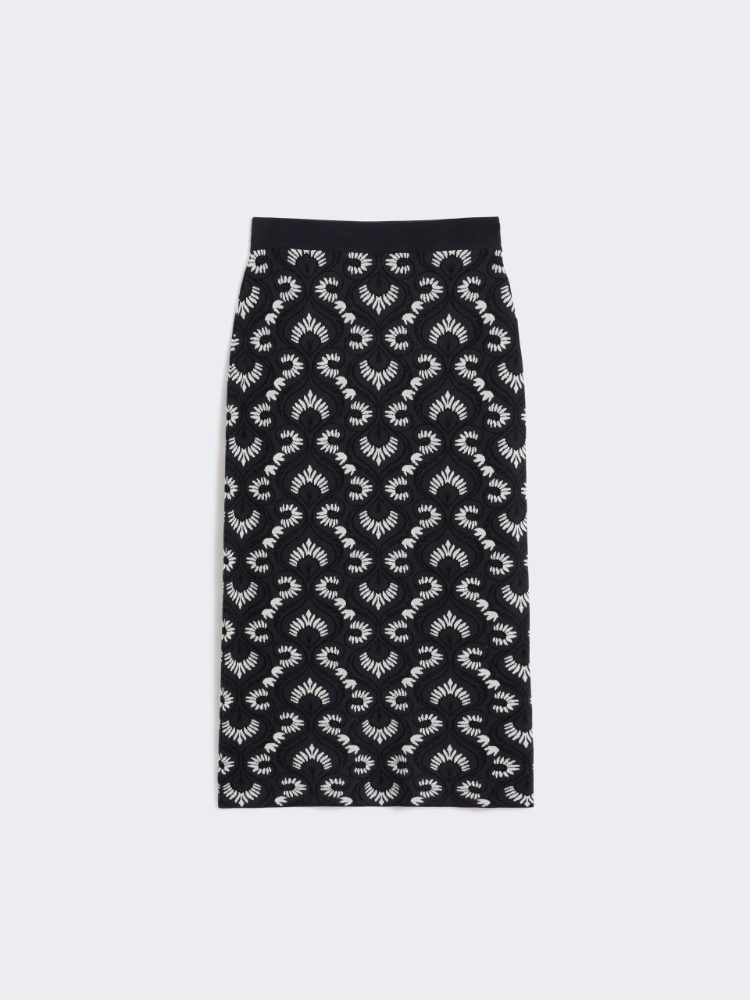 바쿠오 비스코스 스커트 - NAVY - Max Mara