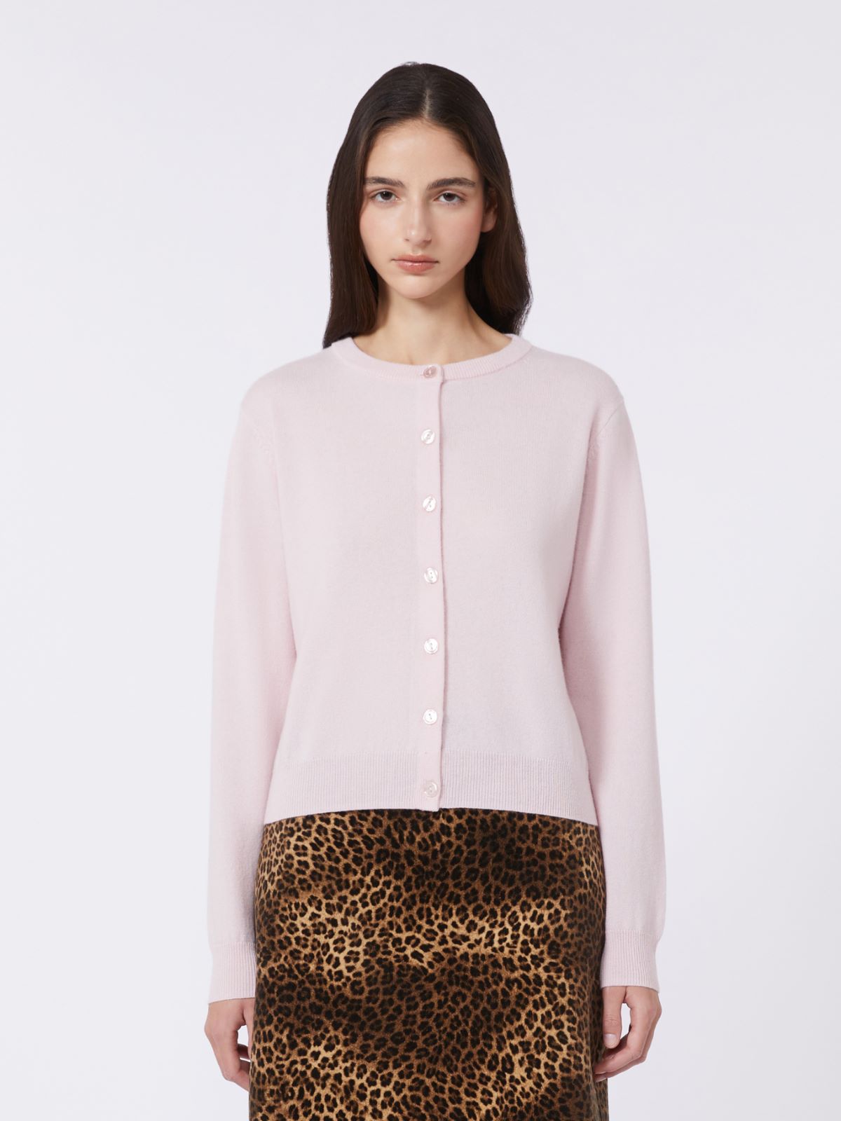 Wool and cashmere cardigan - PINK - Max Mara - 5