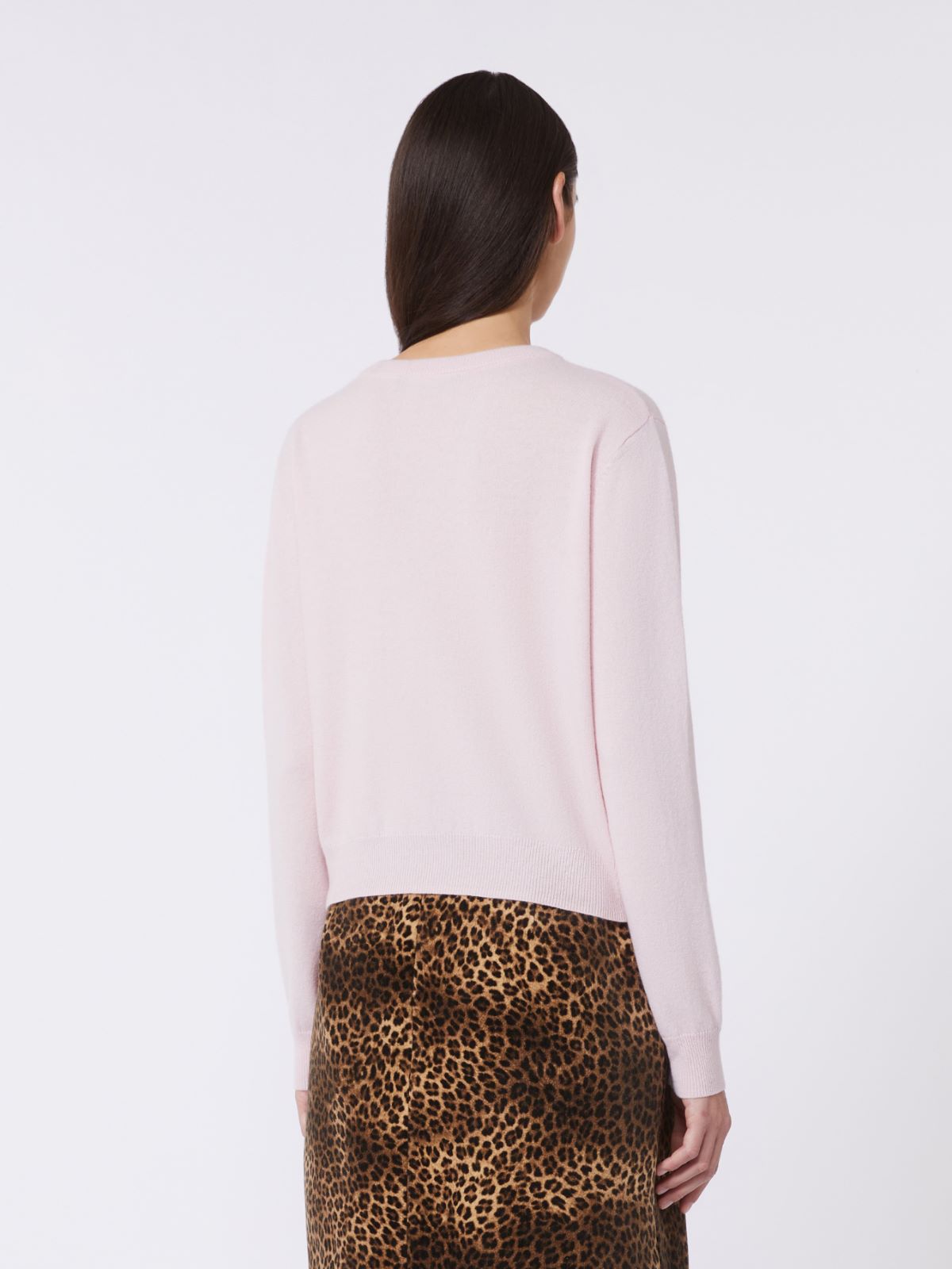 Wool and cashmere cardigan - PINK - Max Mara - 5