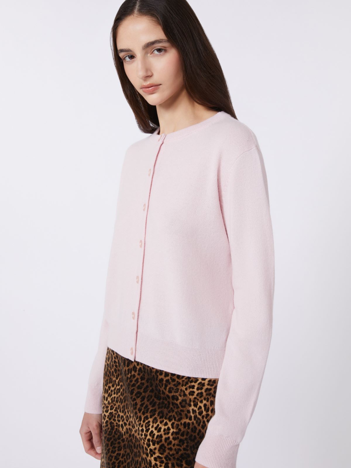 Wool and cashmere cardigan - PINK - Max Mara - 5