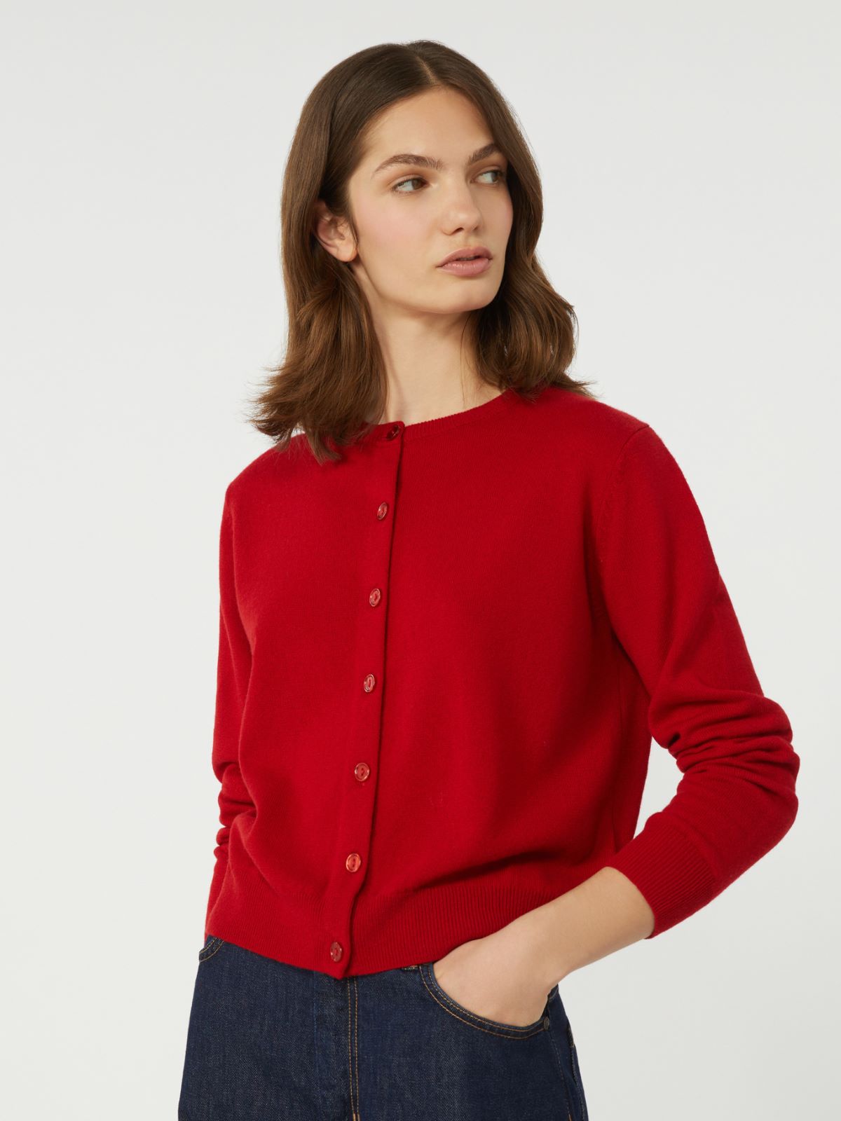 Wool and cashmere cardigan - RED - Max Mara - 5