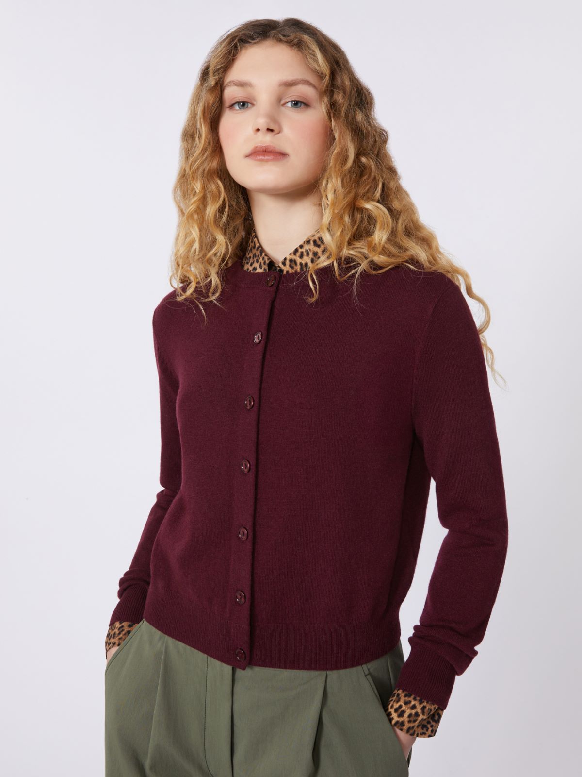 Wool and cashmere cardigan - BORDEAUX - Max Mara - 9