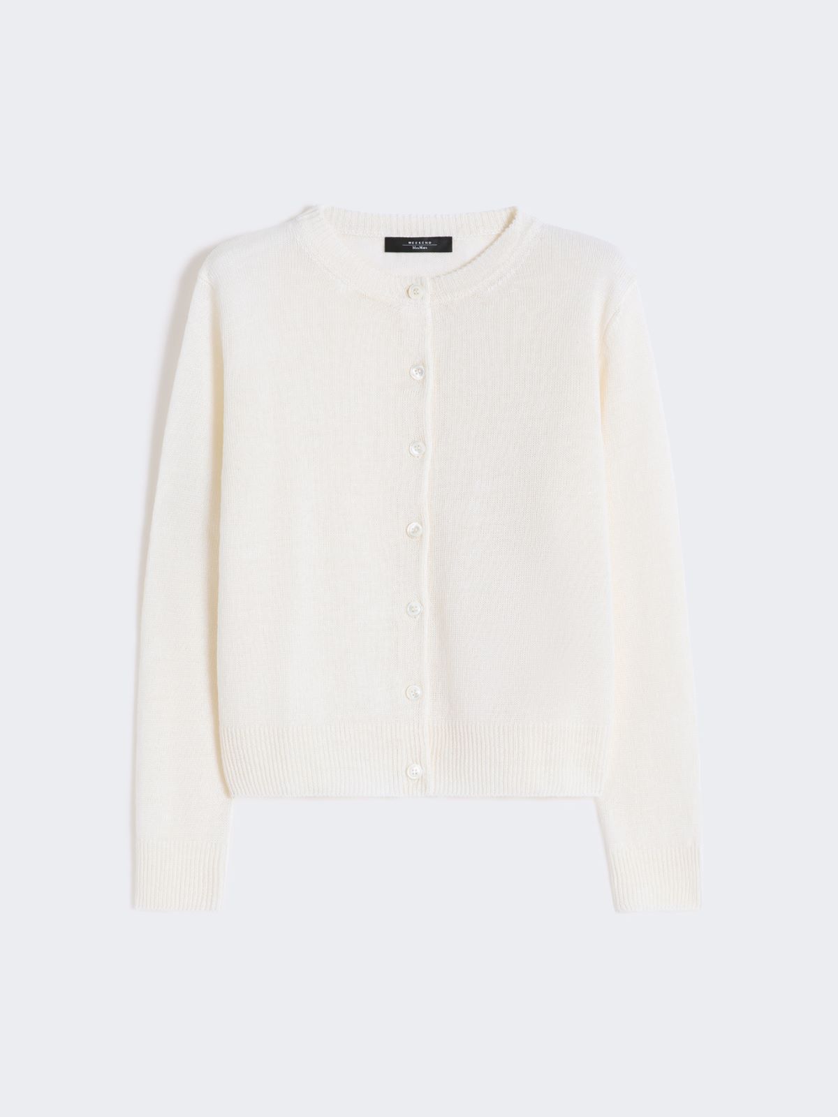 Linen yarn classic cardigan - ECRU - Max Mara - 6