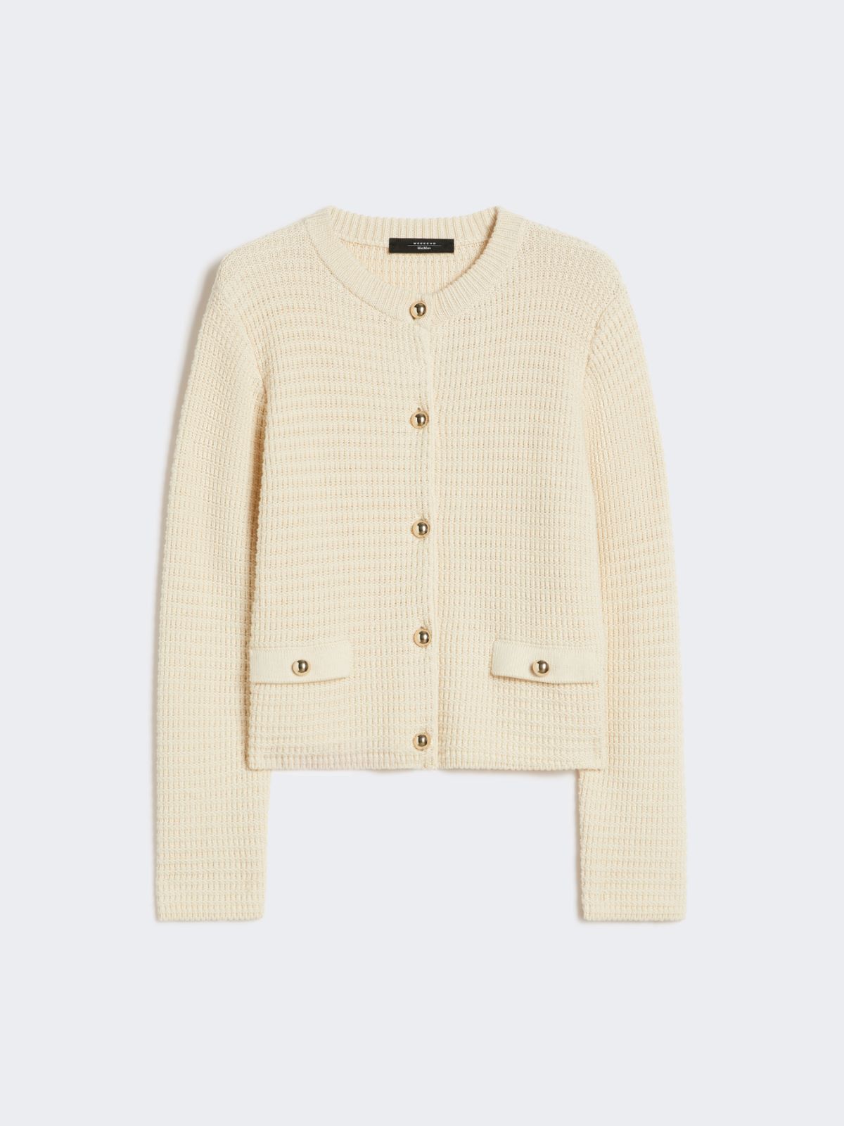 Cropped cotton cardigan - ECRU - Max Mara - 9