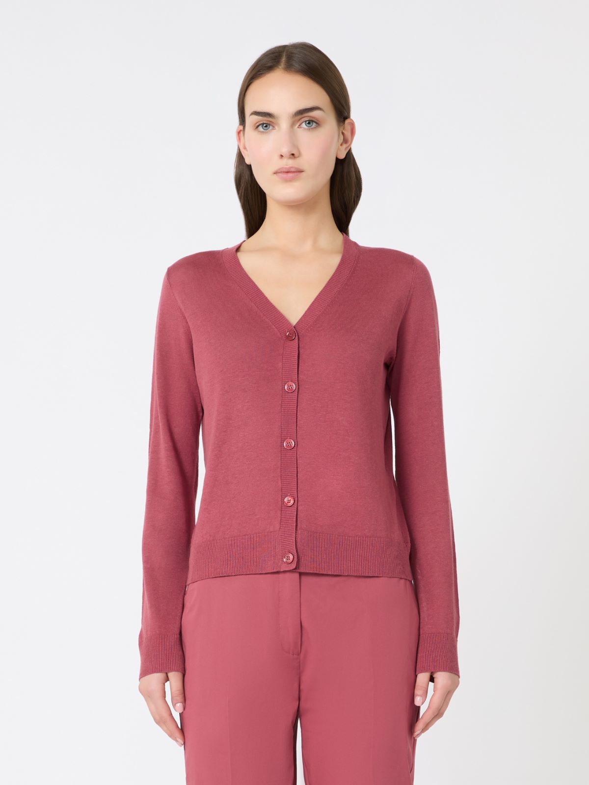 아데쏘 실크 가디건 - CHERRY - 2