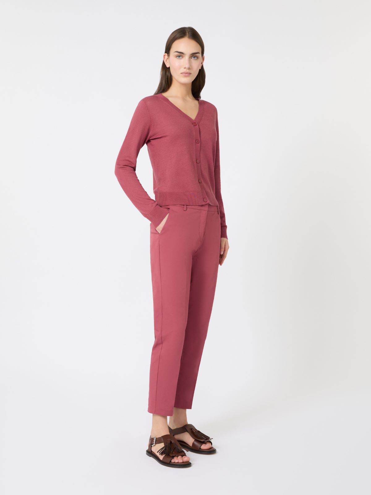 아데쏘 실크 가디건 - CHERRY