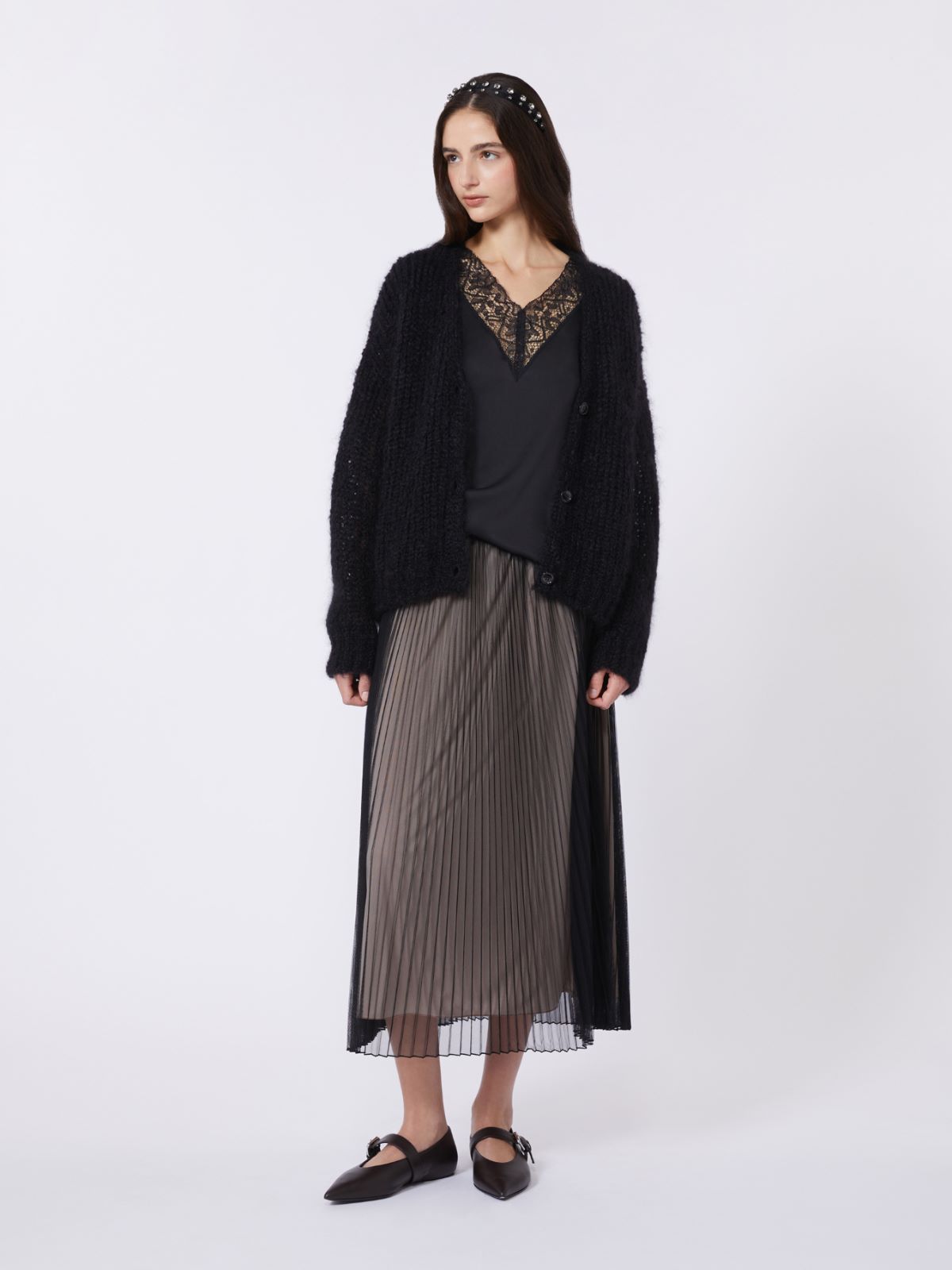 Mohair cardigan - BLACK - Max Mara - 5