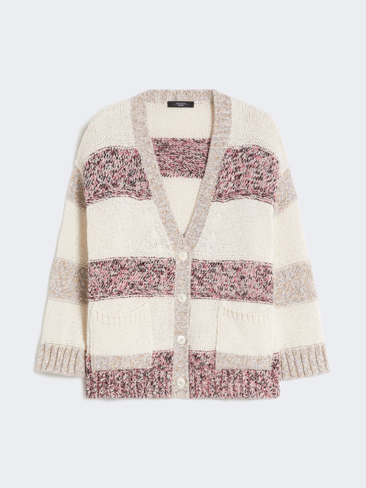 Striped wool and cotton cardigan - SAND - Max Mara - 9