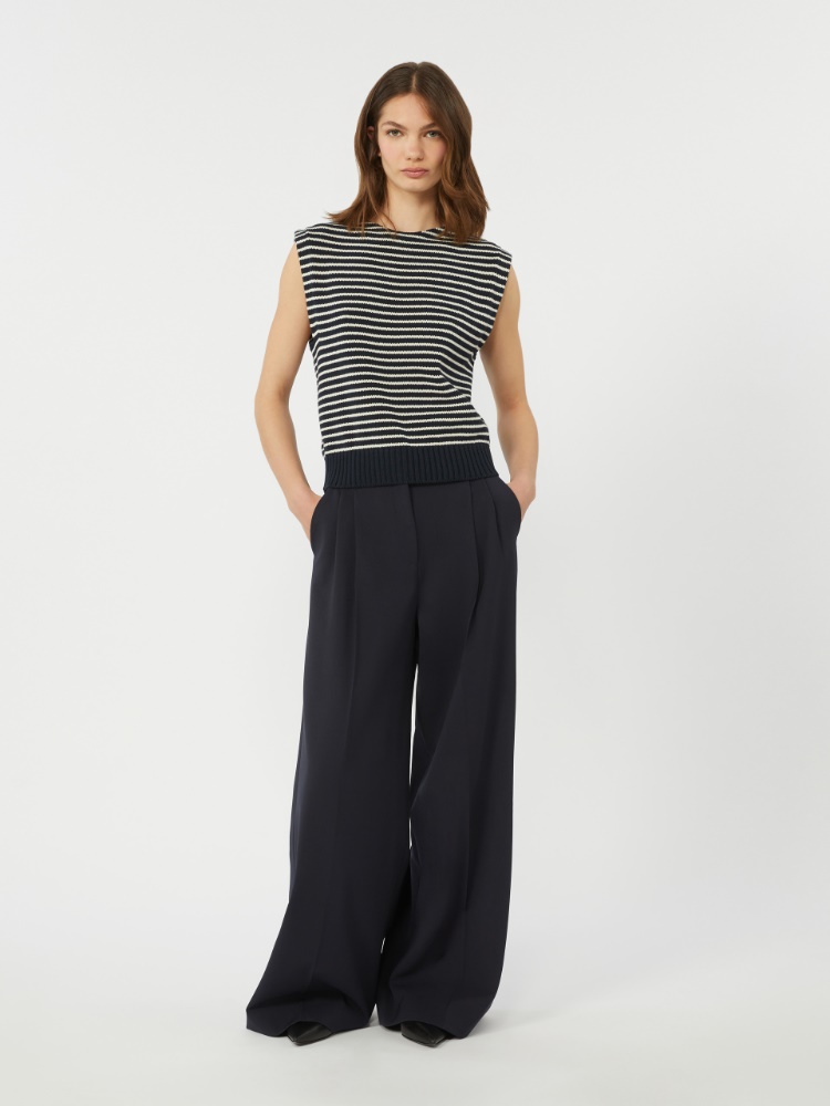 Cotton yarn gilet - NAVY - Max Mara