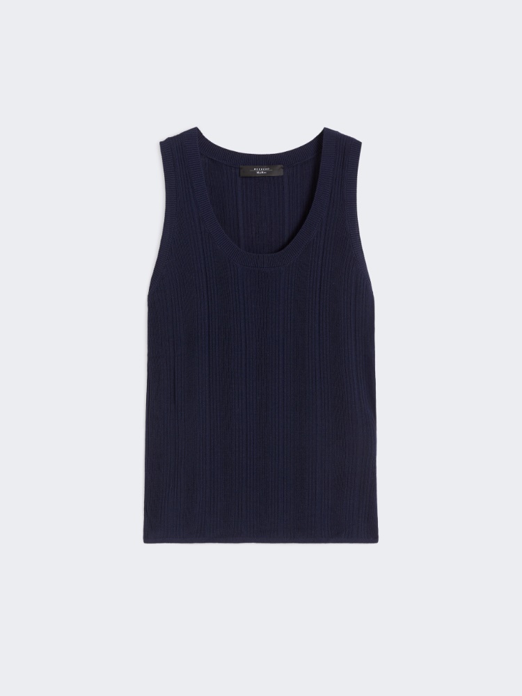 Viscose yarn sleeveless jumper - NAVY - Max Mara