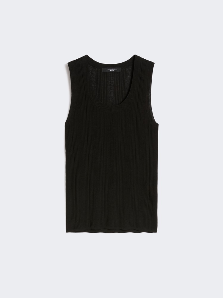 Viscose yarn sleeveless jumper - BLACK - Max Mara