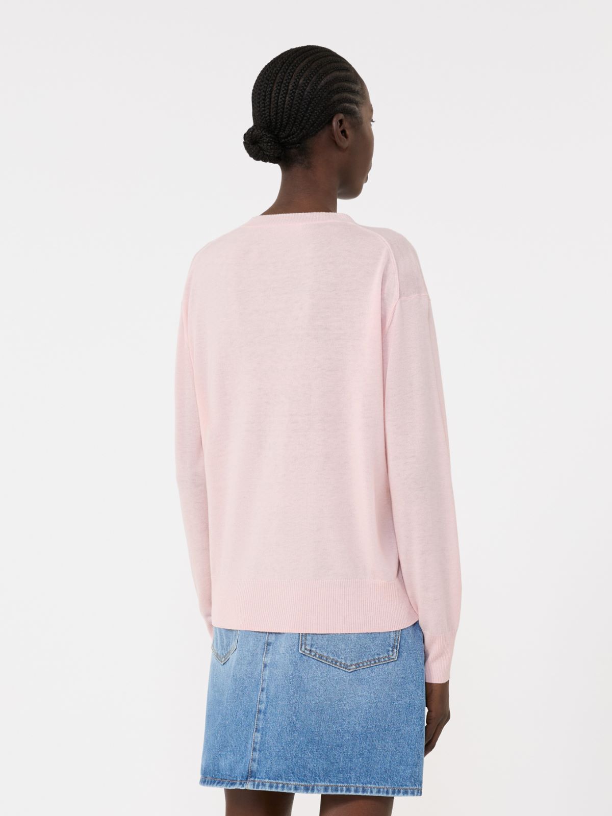 Wool and cashmere basic sweater - PINK - Max Mara - 5