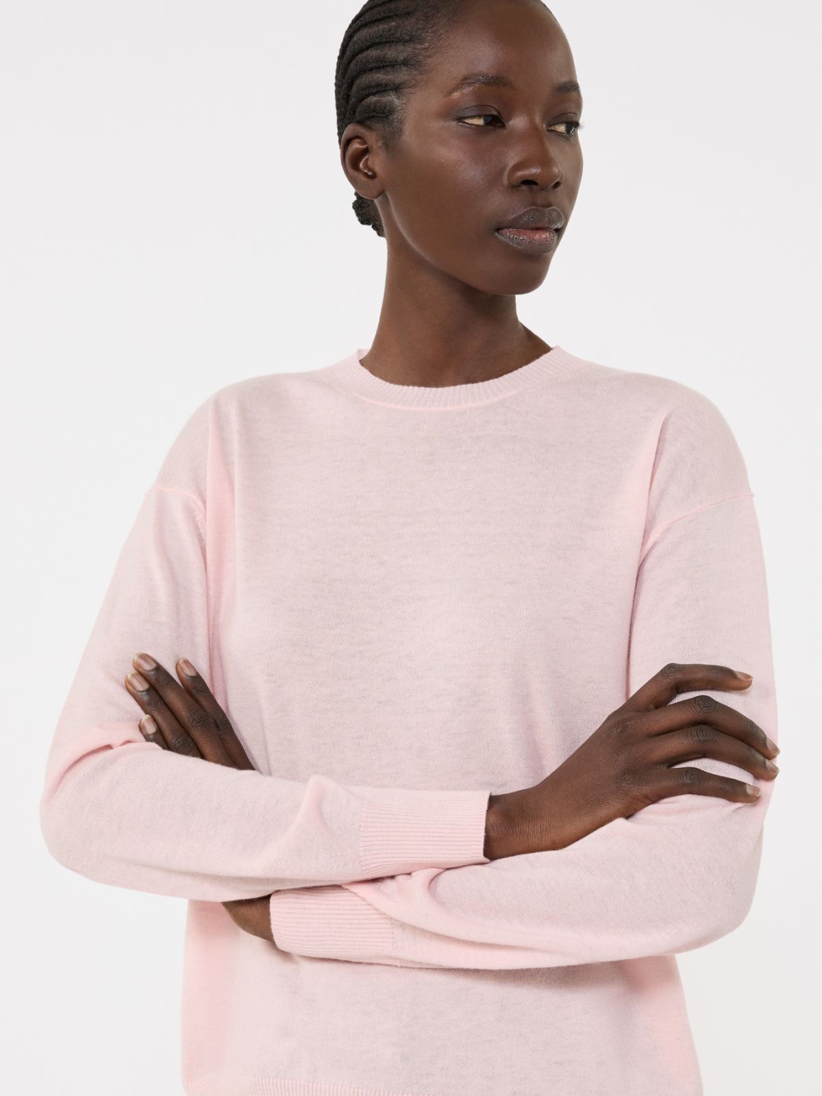 Wool and cashmere basic sweater - PINK - Max Mara - 5