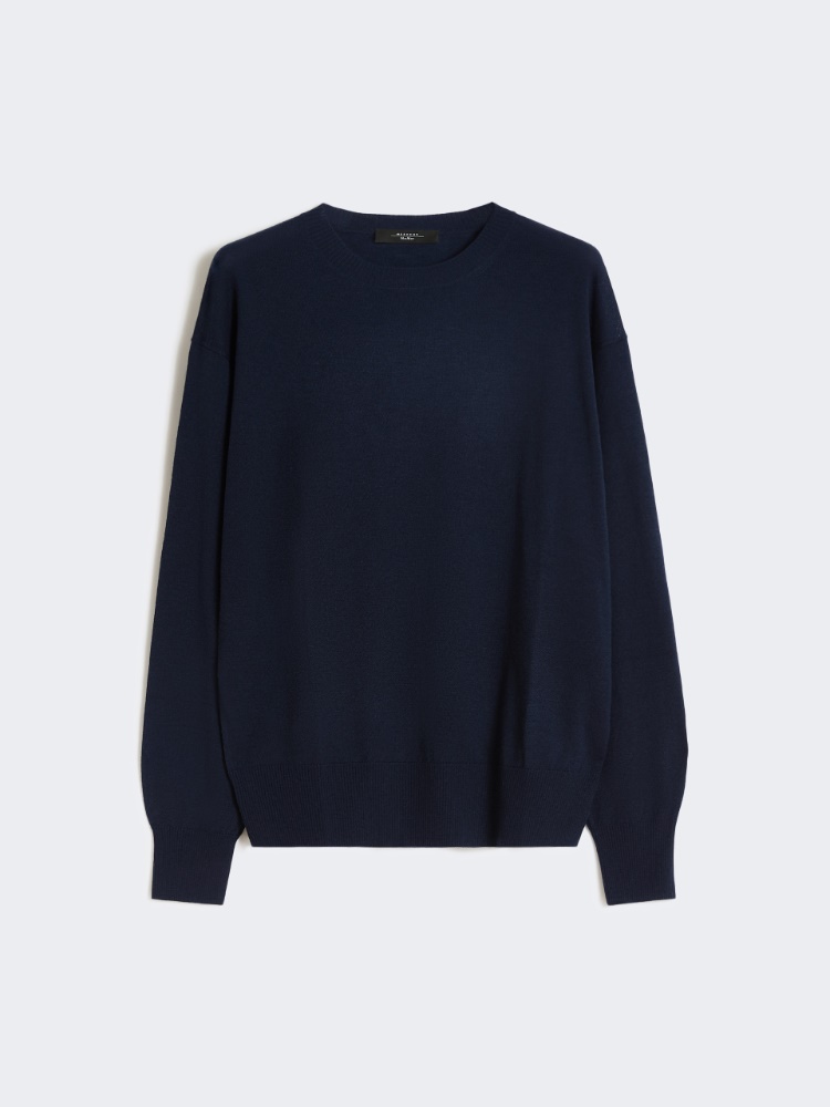 Wool and cashmere basic sweater - NAVY - Max Mara