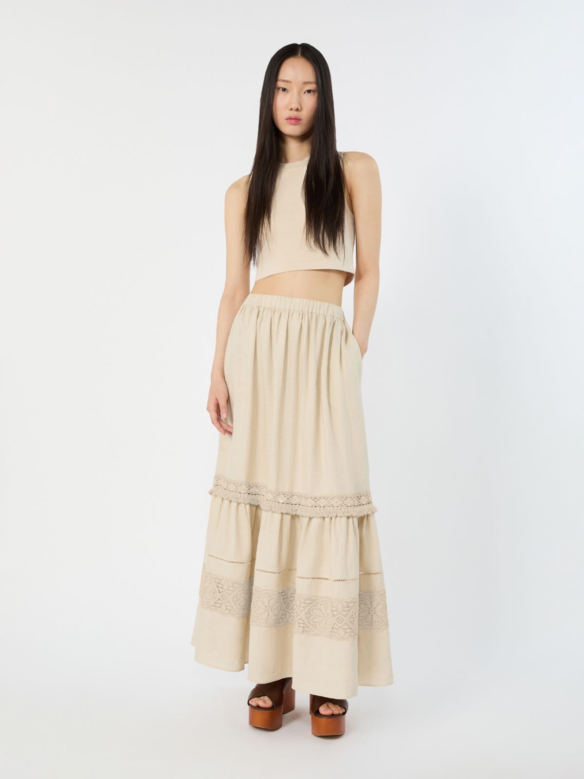Crop top in viscose yarn + SAND - Max Mara