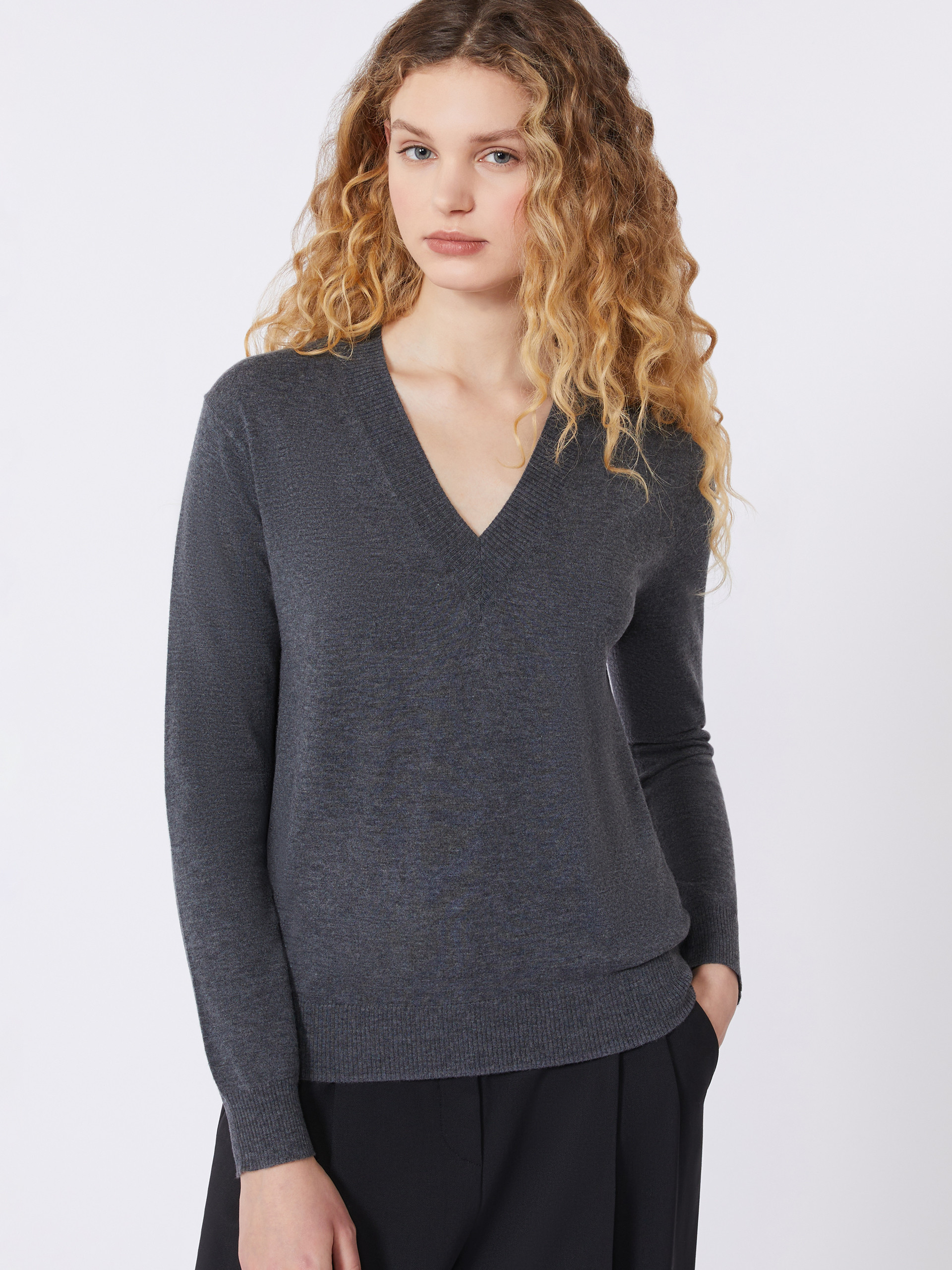 Wool and cashmere sweater - DARK GREY - Max Mara - 4