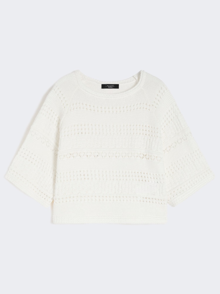 Crochet cotton sweater - IVORY