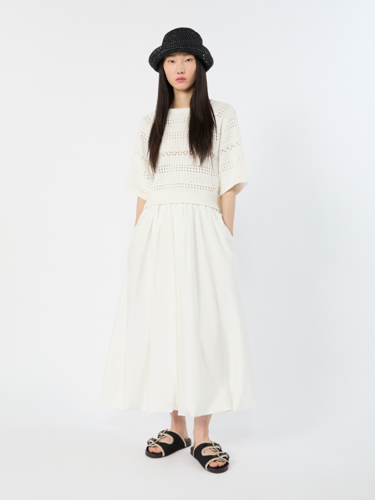 Crochet cotton sweater - IVORY - 1