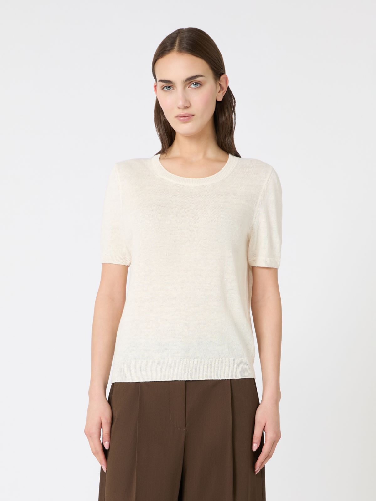 Linen yarn basic jumper - ECRU - Max Mara - 2
