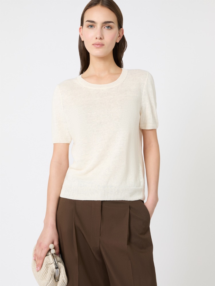 Linen yarn basic jumper - ECRU - Max Mara - 4