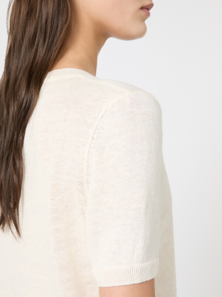 Linen yarn basic jumper - ECRU - Max Mara - 5