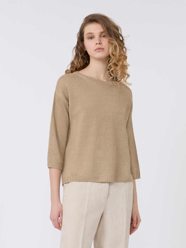 Linen yarn oversize jumper - EARTH - Max Mara - 2