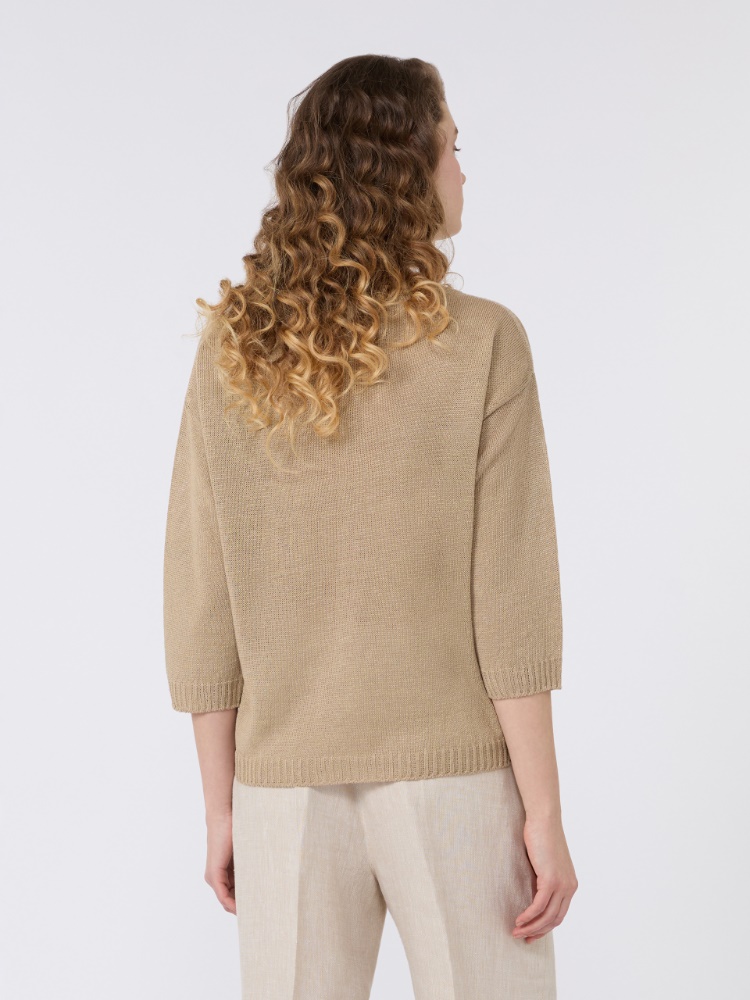 Linen yarn oversize jumper - EARTH - Max Mara - 3