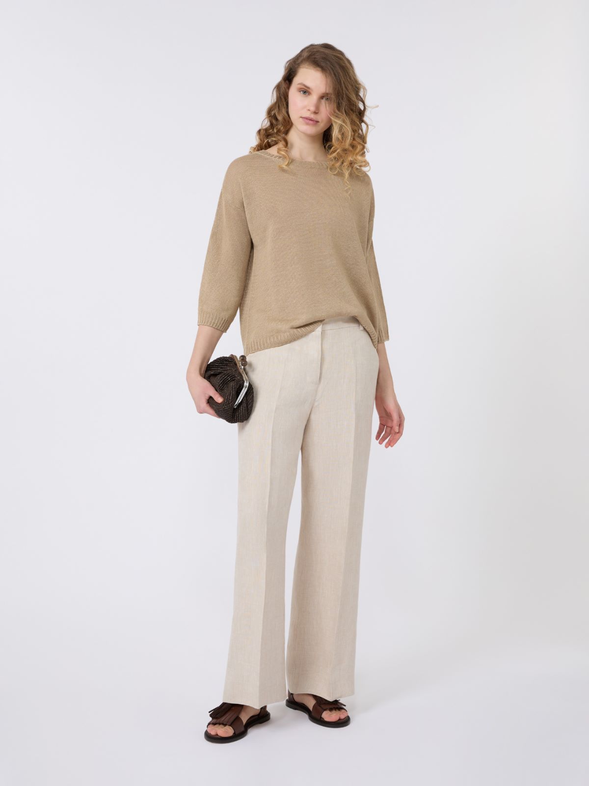 Linen yarn oversize jumper - EARTH - Max Mara