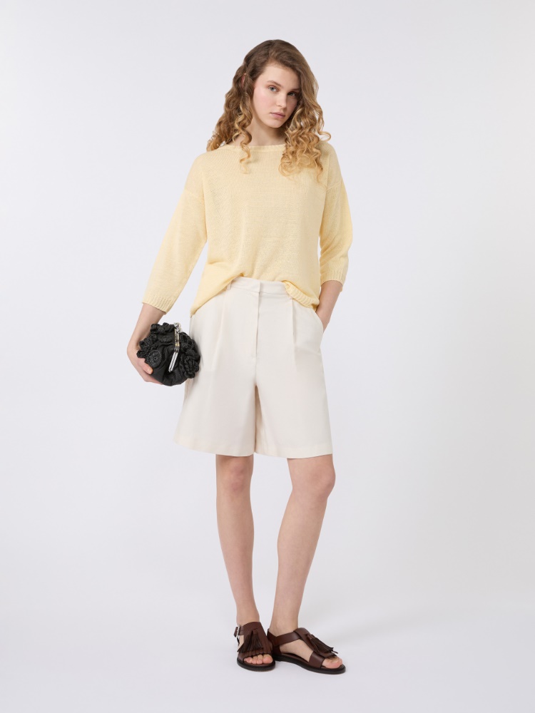 Linen yarn oversize jumper - LIGHT YELLOW - Max Mara - 1