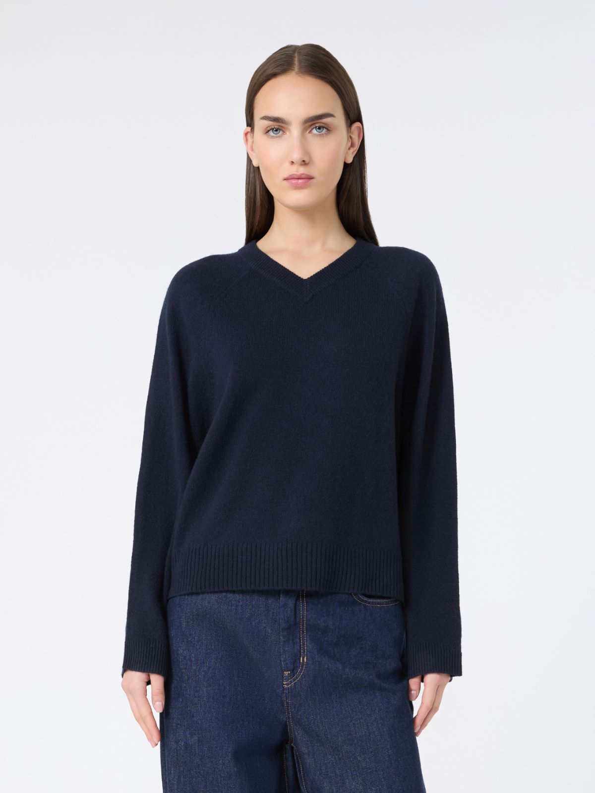 Cashmere V-neck sweater - NAVY - Max Mara - 5