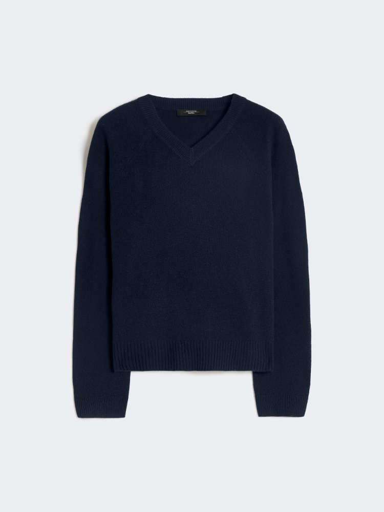Cashmere V-neck sweater - NAVY - Max Mara