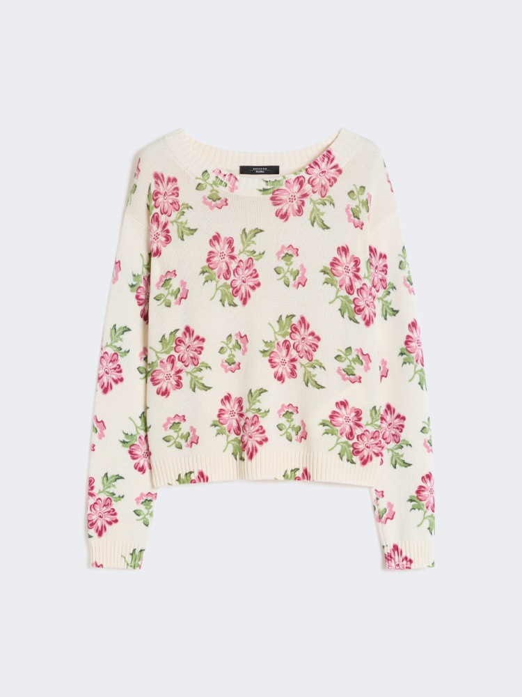 Floral printed cotton jumper - ECRU - Max Mara - 5