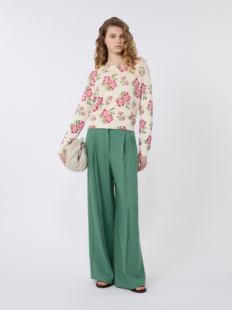 Floral printed cotton jumper + ECRU - Max Mara