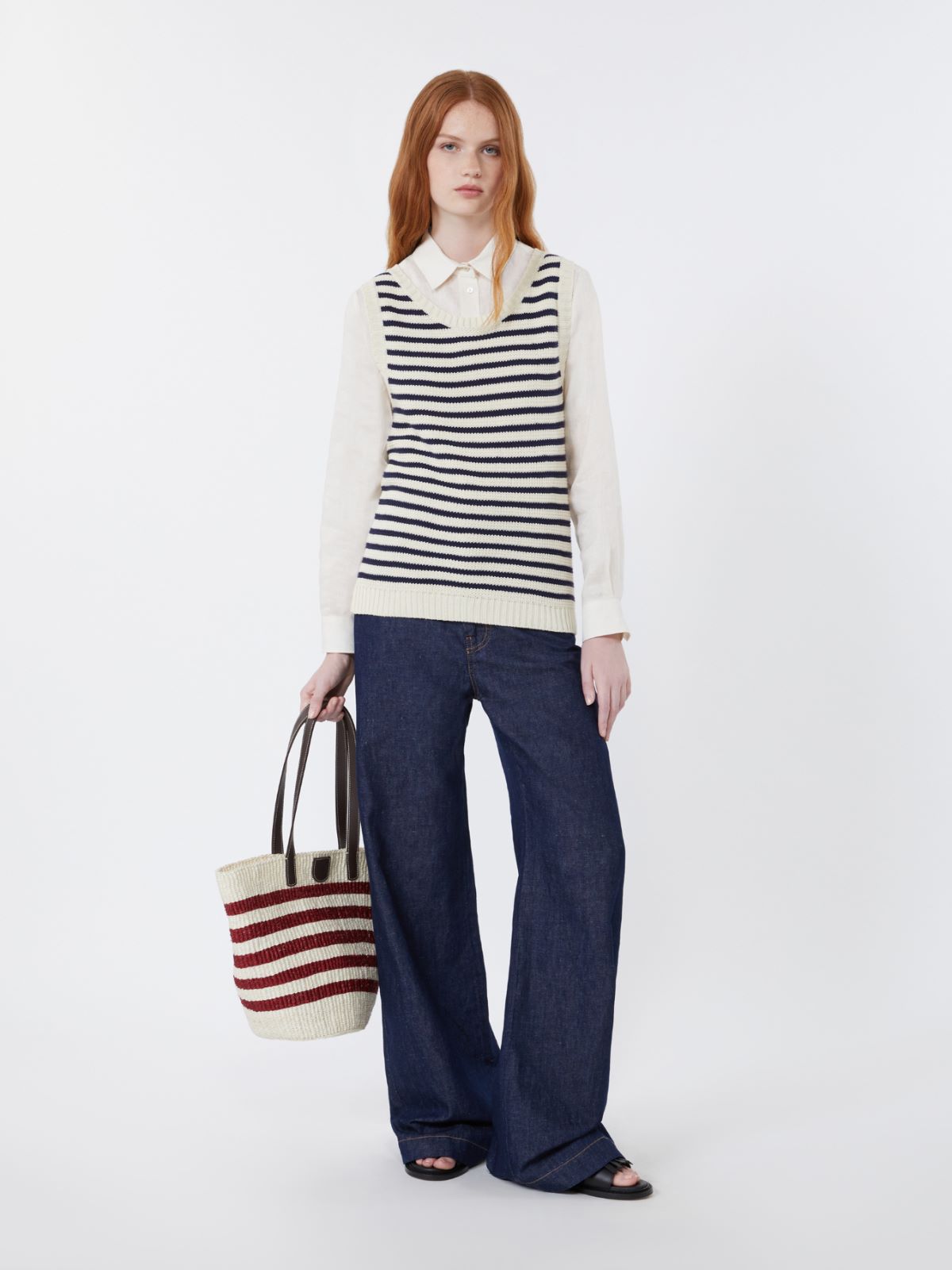 Ribbed cotton yarn jumper - NAVY - Max Mara