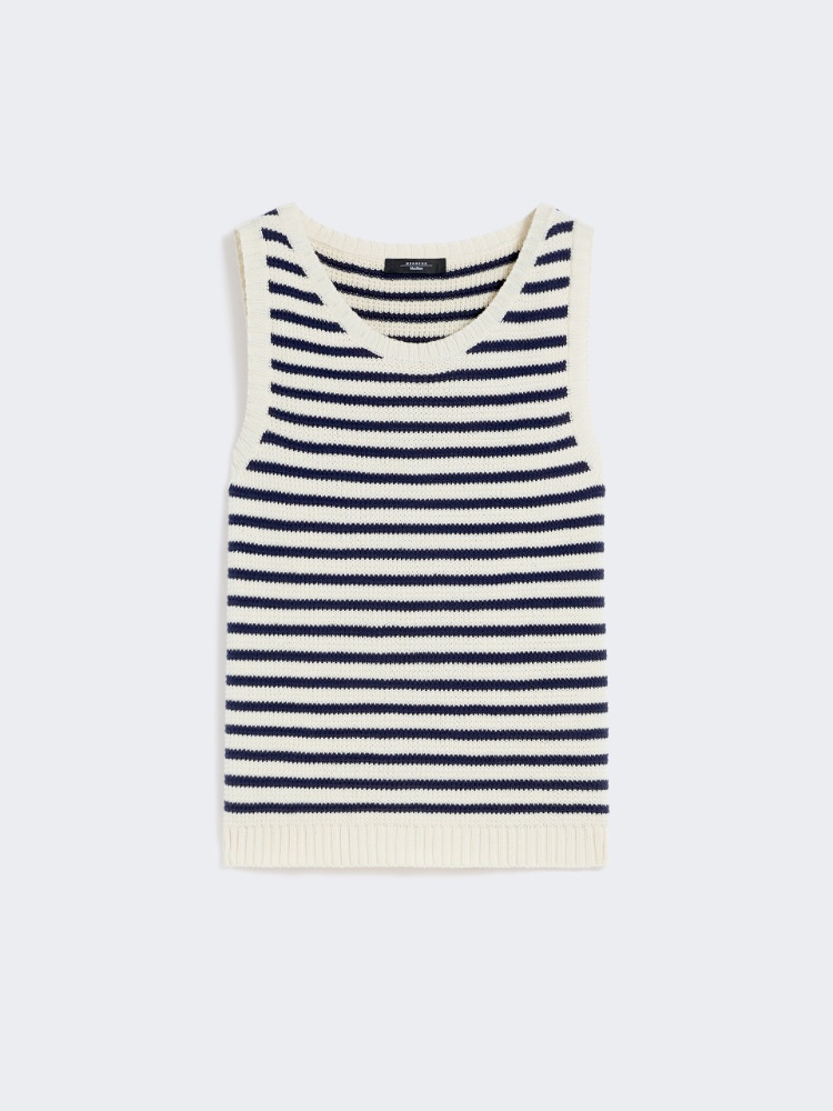 Ribbed cotton yarn jumper - NAVY - Max Mara