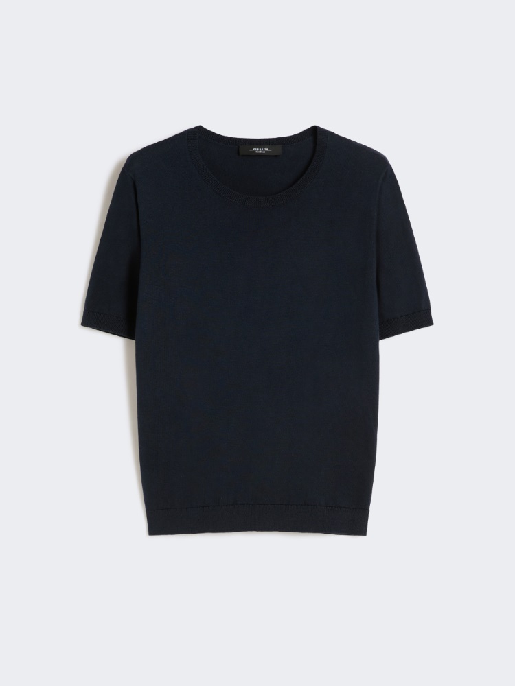 Silk and cotton jumper - NAVY - Max Mara