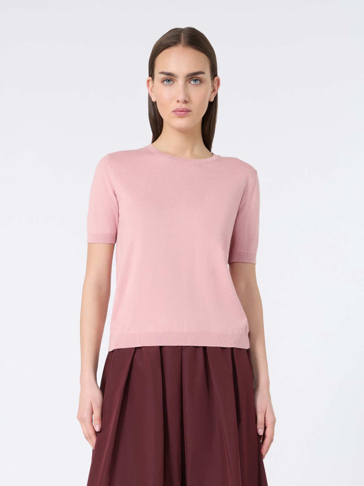 Silk and cotton jumper - PINK - Max Mara - 9
