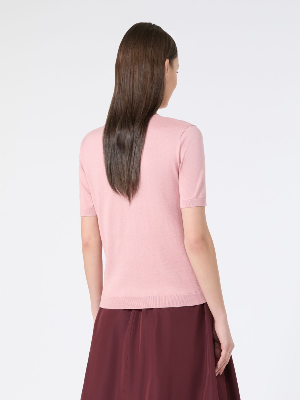 Silk and cotton jumper - PINK - Max Mara - 9