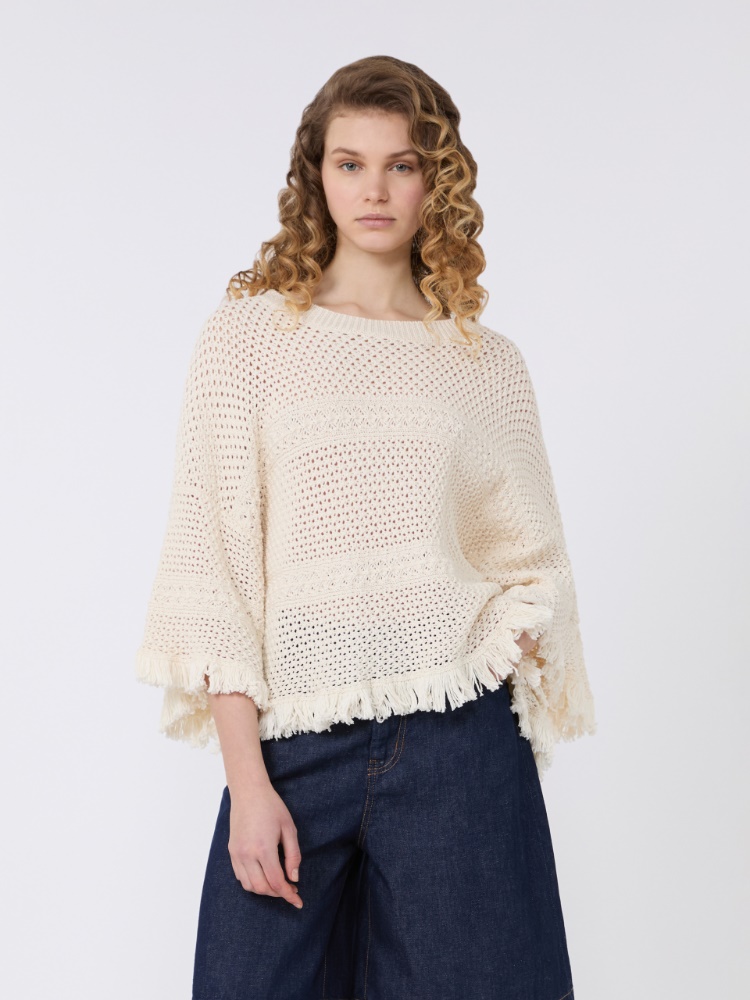 Cotton yarn oversize jumper - ECRU - 2