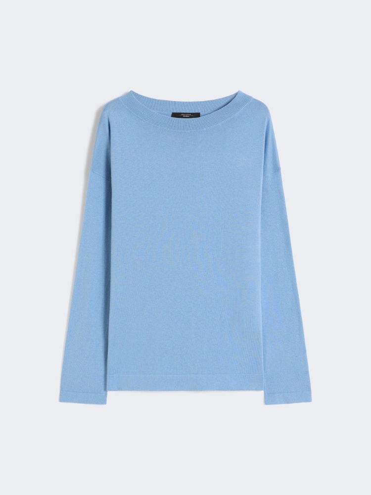 Silk and cotton yarn sweater - LIGHT BLUE - Max Mara