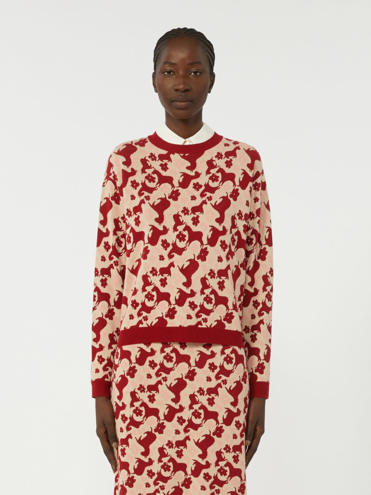 Jacquard viscose sweater - RED - Max Mara - 5