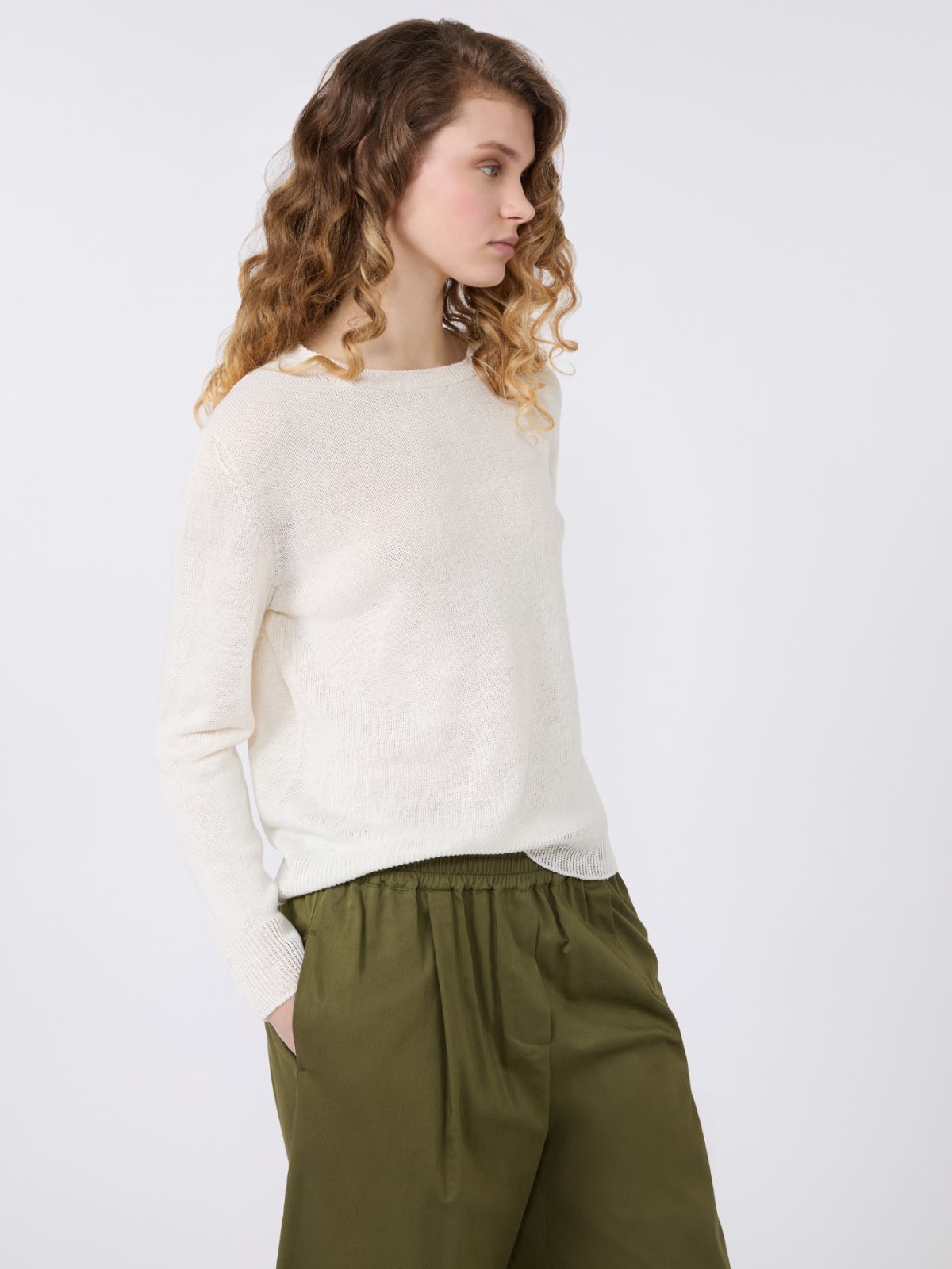 Linen yarn jumper - ECRU - Max Mara - 4