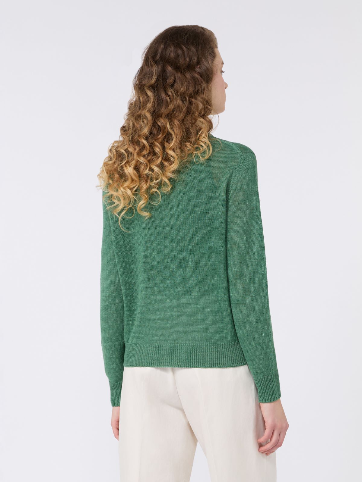 Pull en fil de lin - VERT - Max Mara - 3